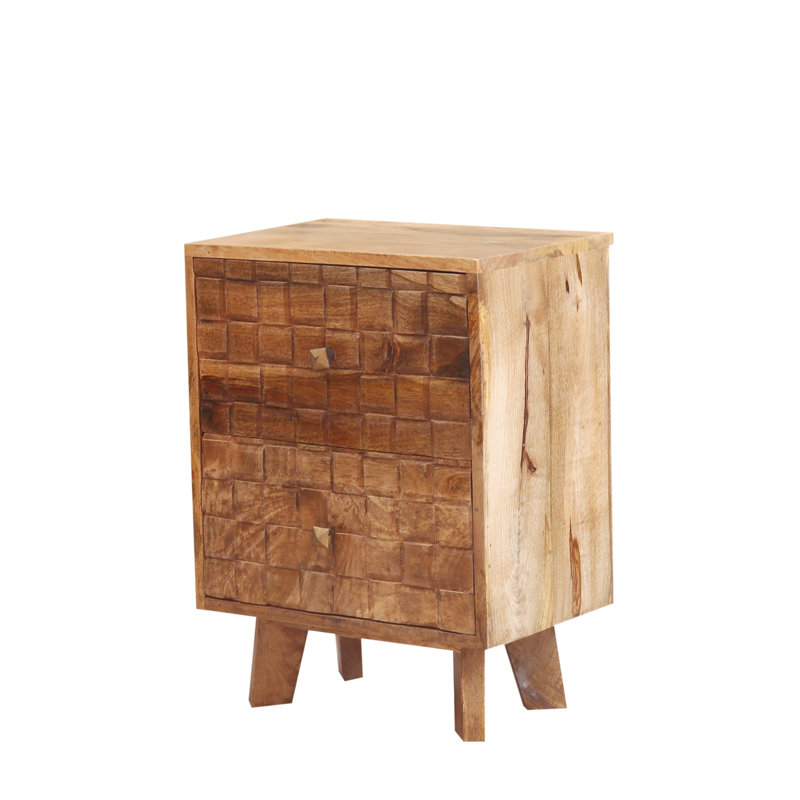 Aled 45cm W Solid Wood Bedside Table