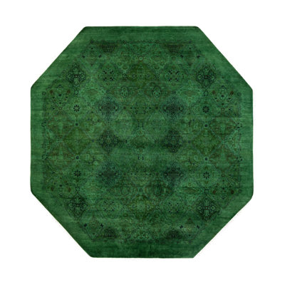 Huckstep One-of-a-Kind 7' 1" X 7' 1" Round Wool Area Rug Green