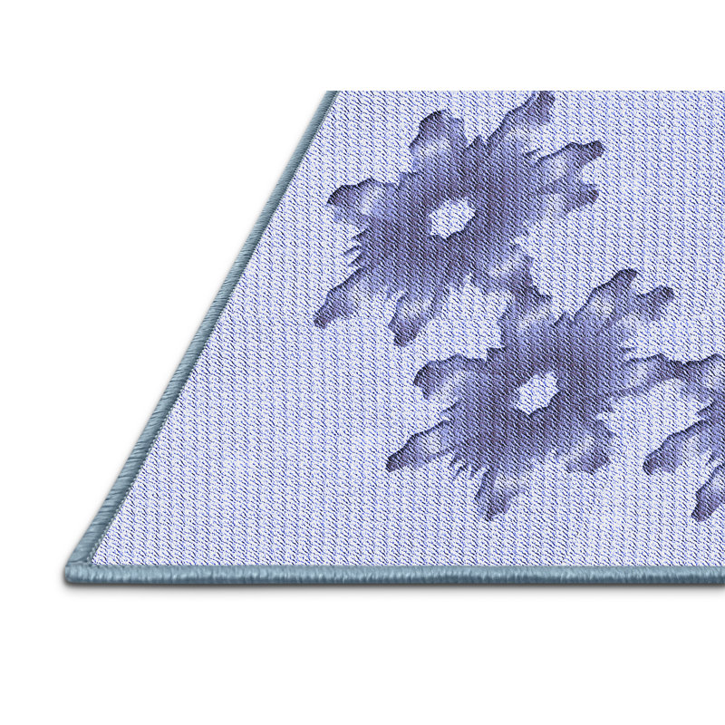 Tapis 100% à motifs lavables à la machine 2989 Pat2302-BLU, Rectangle 2 pi x 3 pi