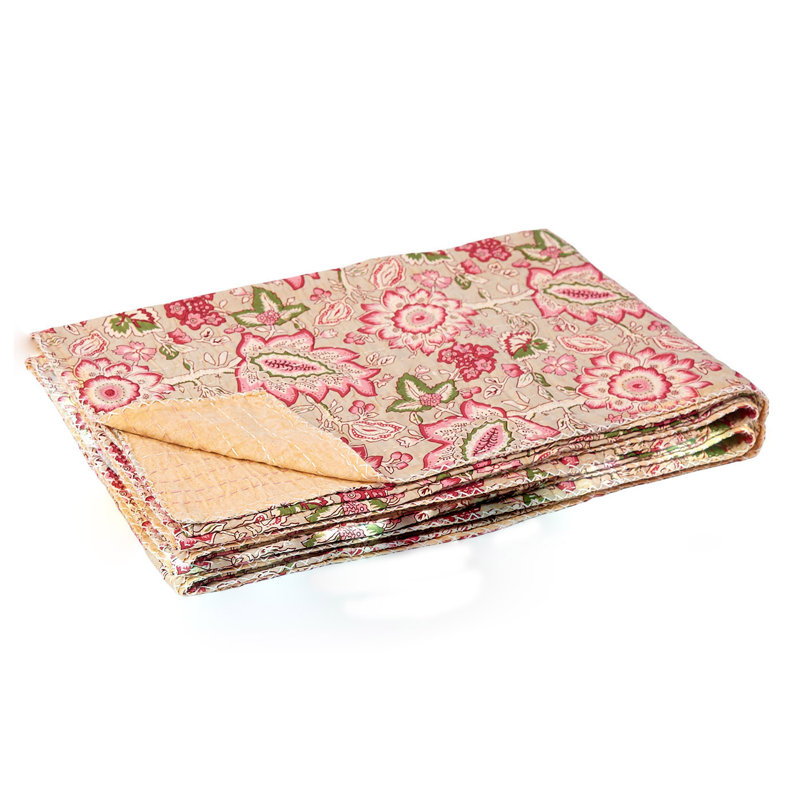 Kantha Quilted Throw Blanket