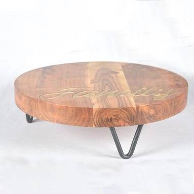 Wood and glass cake stand  Buy walnut wood cake stand online