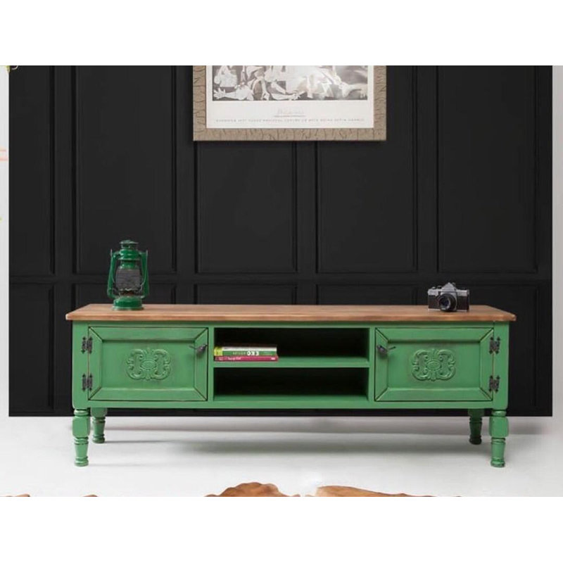 Keikei Unfinished TV Stand, Green