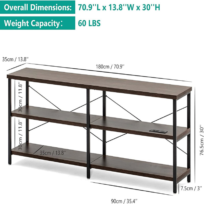 Console 70,9 po, Brun