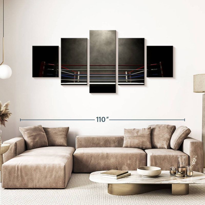 'Dark Boxing Ring, 42" H x 92" W