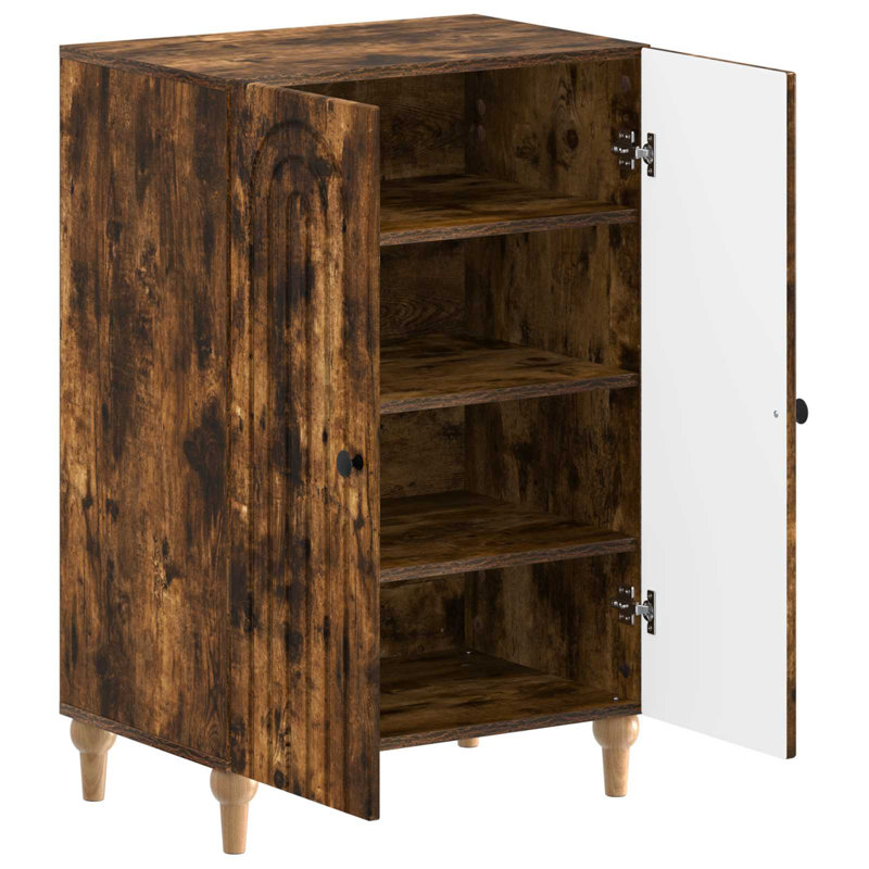 Shoe Storage Cabinet, Smoked Oak