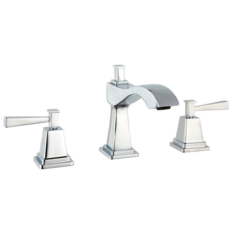 Plaza Widespread Bathroom Faucet with Drain, Polished Chrome