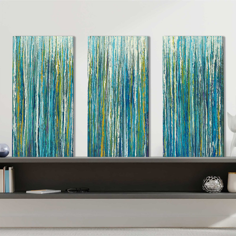 "Greencicles", ensemble de 3 impressions sur toile