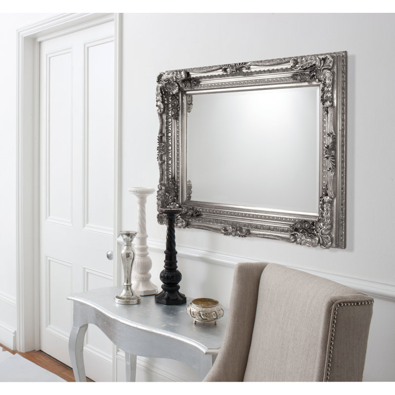 Lapeer Wood Flat Mirror, 120cm H x 87cm W x 10cm D, Silver