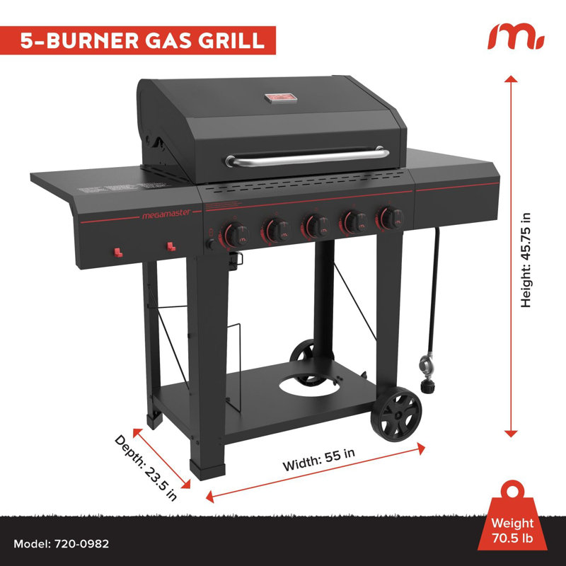 Barbecue au propane à 5 brûleurs Megamaster