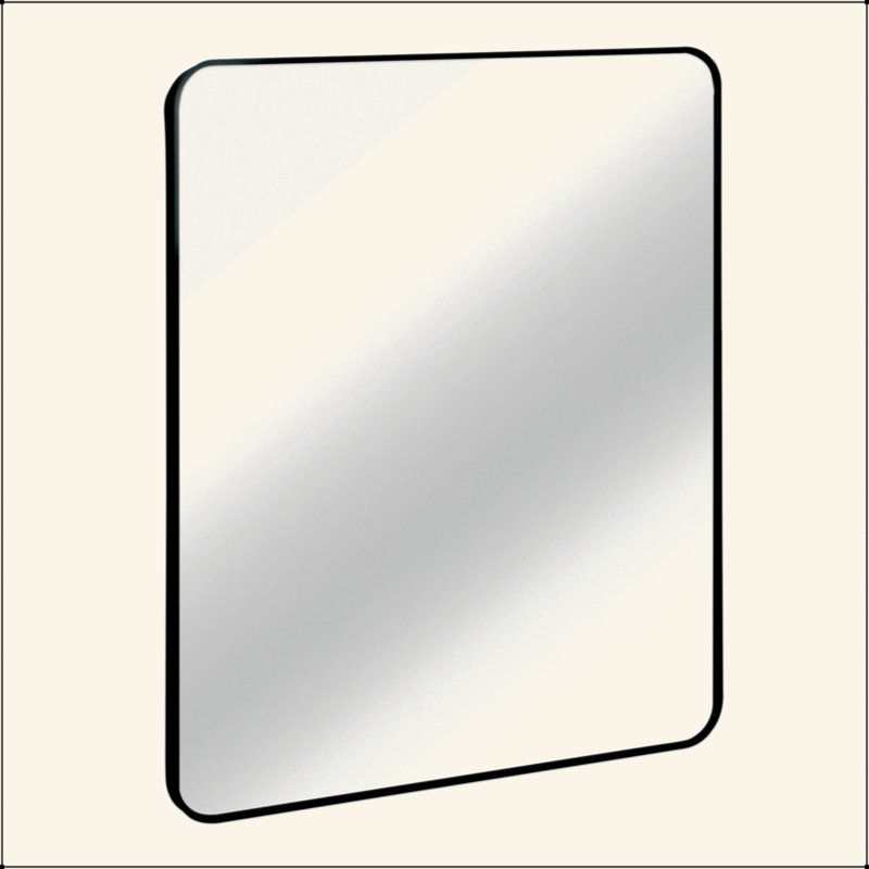 30 "X36" Rectangular Bathroom Wall Mirror, 36" x 30", Black