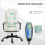 Fauteuil de massage pour massage, dossier haut, vibrant 7 points avec inclinaison Repose-pieds | Blanc neige | Similicuir