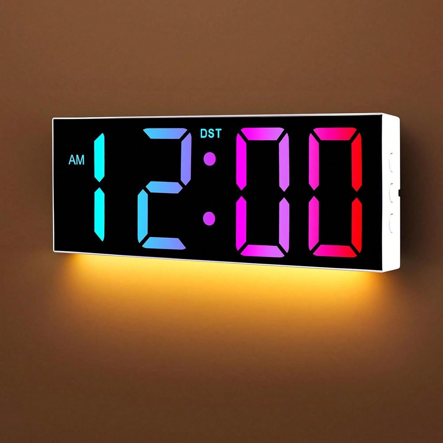 Ebern Designs 16’’ digital wall clock colorful full screen display ...
