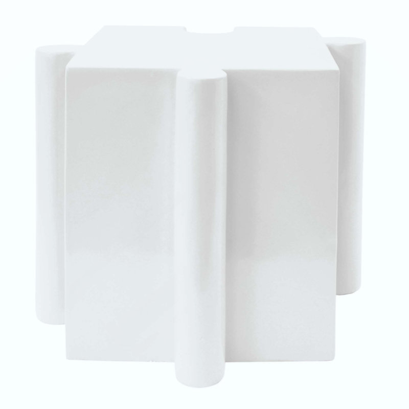 Table d'appoint casse-tête, table modulaire à bord convexe MGO, Blanc