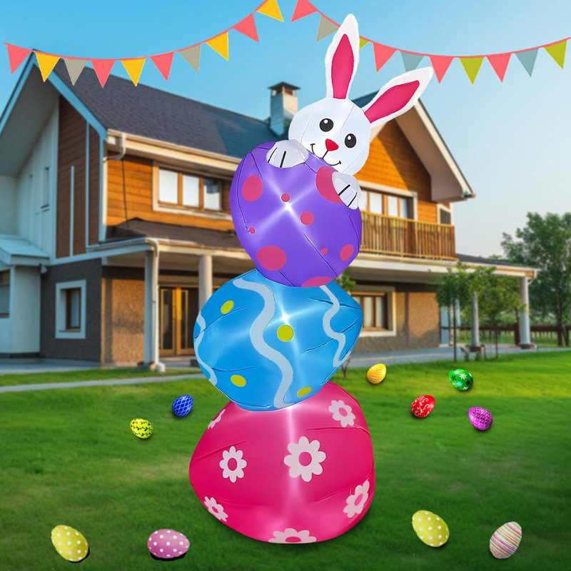 Lapin de Pâques avec œufs gonflable