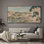 Très grand art mural imprimé sur toile - paysage Ukiyo-e japonais, scène intemporelle du Mont Fuji pour des intérieurs d'inspiration zen ou de style asiatique, décoration pour le salon ou la chambre à coucher - «Assemblage requis du cadre (cadre non fini)»