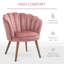 Modern Velvet Fabric Accent Chair Leisure Club Chair with Wood Legs -396438973
