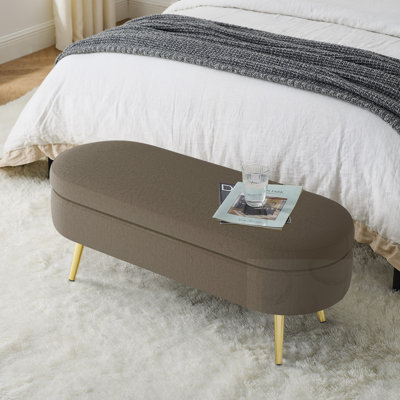 Banc de rangement ovale avec pieds en métal