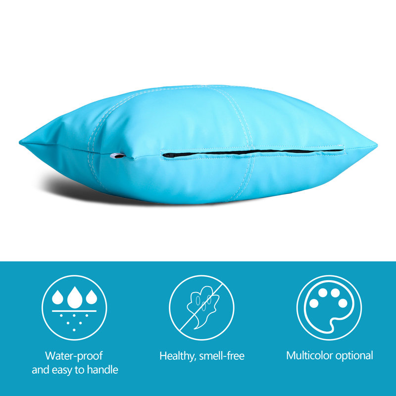 Housse de coussin en similicuir, Bleu