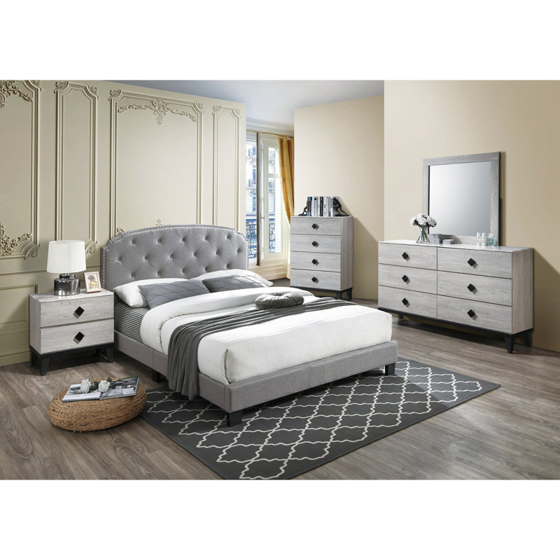 Mobilier de chambre à coucher capitonné, Queen