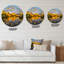 Automne, coucher de soleil sur le lac dans le parc - Horloge murale traditionnelle-59913536