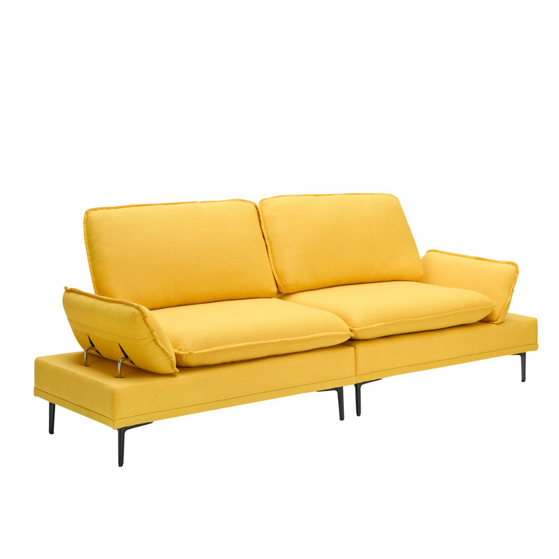 Allshouse version 89 pouces jaune, pour appartement et bureau, matériau doux, facile à assembler, siège rembourré d'éponge et de teinture, 2 assemblages, rembourrage de dossier,