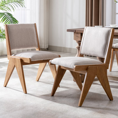 Chaises de cuisine et de salle à manger rembourrées modernes avec structure en bois massif / dossier incurvé