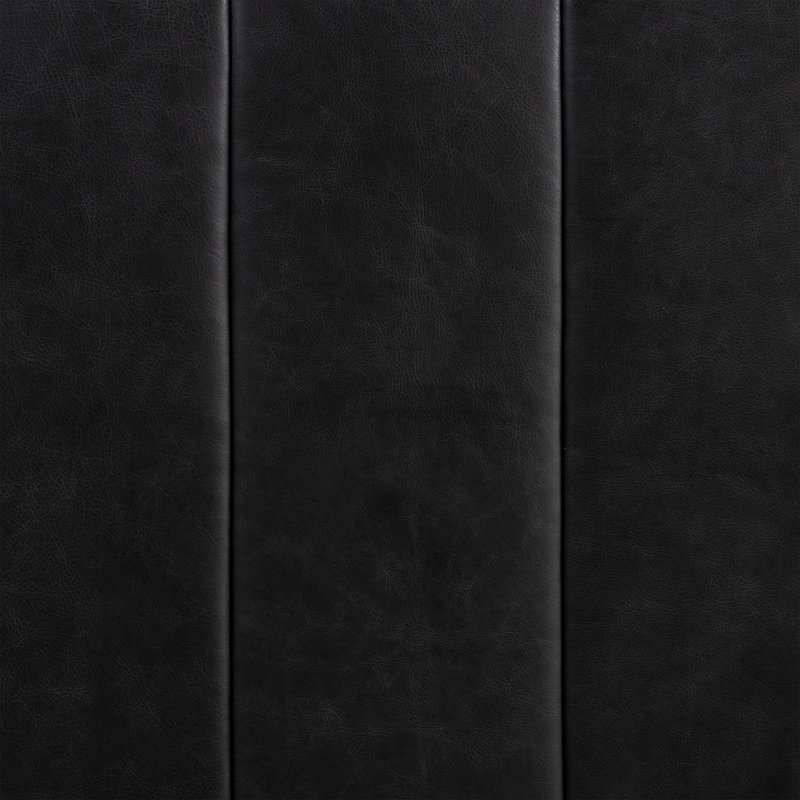 Canapé en cuir italien Canale, L 99 po, Noir onyx