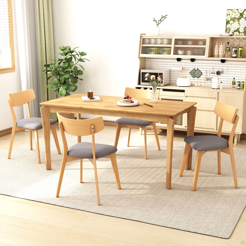 Upholstered Dining Chairs ,Set Of 4, Gray, Brown