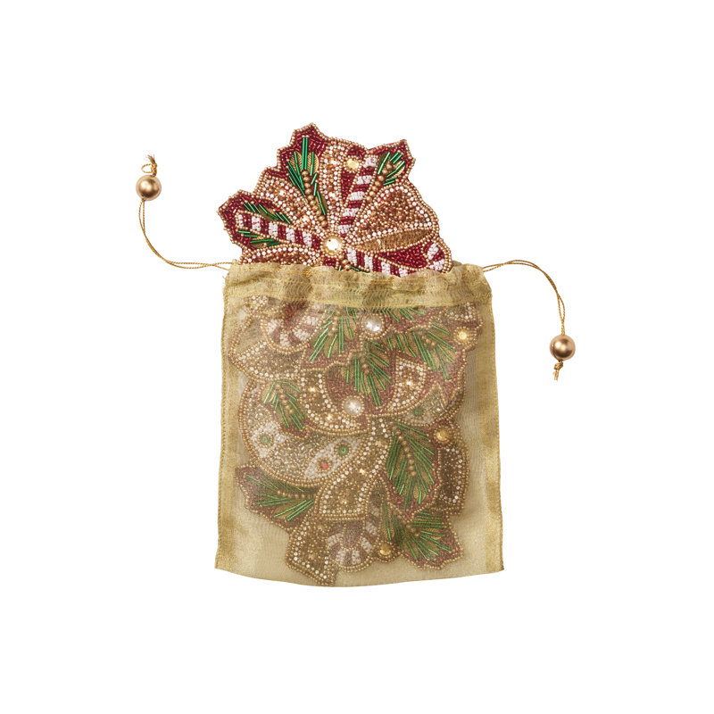 Candy Cane Bow 4 Piece Coaster Set in a Gift Bag