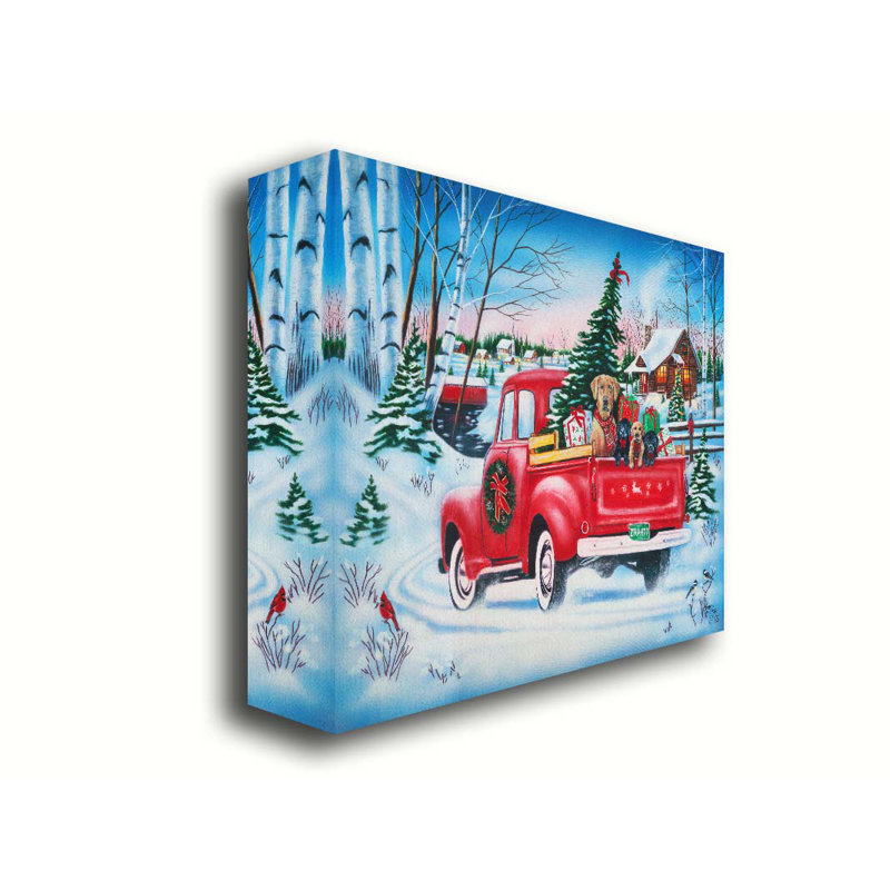 «Holiday Puppy Ride» par Robert Andrea, Non, H 24 po x l 30 po, Toile