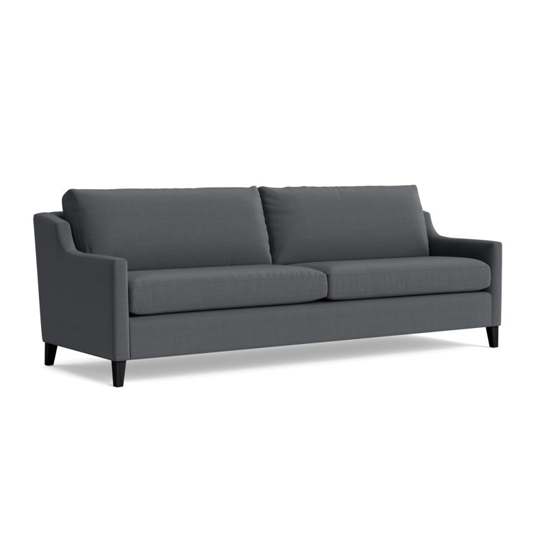 Gigi No Skirt 95 Sofa, Performance Linen - Charcoal, Black