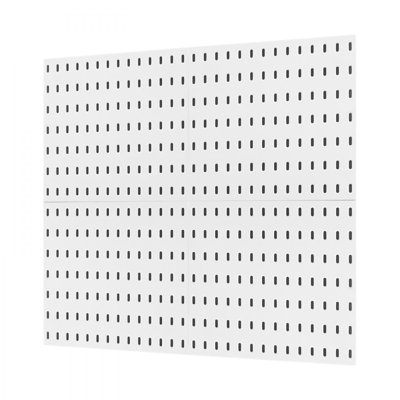 Ensemble de panneau perforé combiné, panneau perforé en plastique 28 x 28 cm, 4 panneaux, ensemble d'organisation murale avec accessoires, blanc