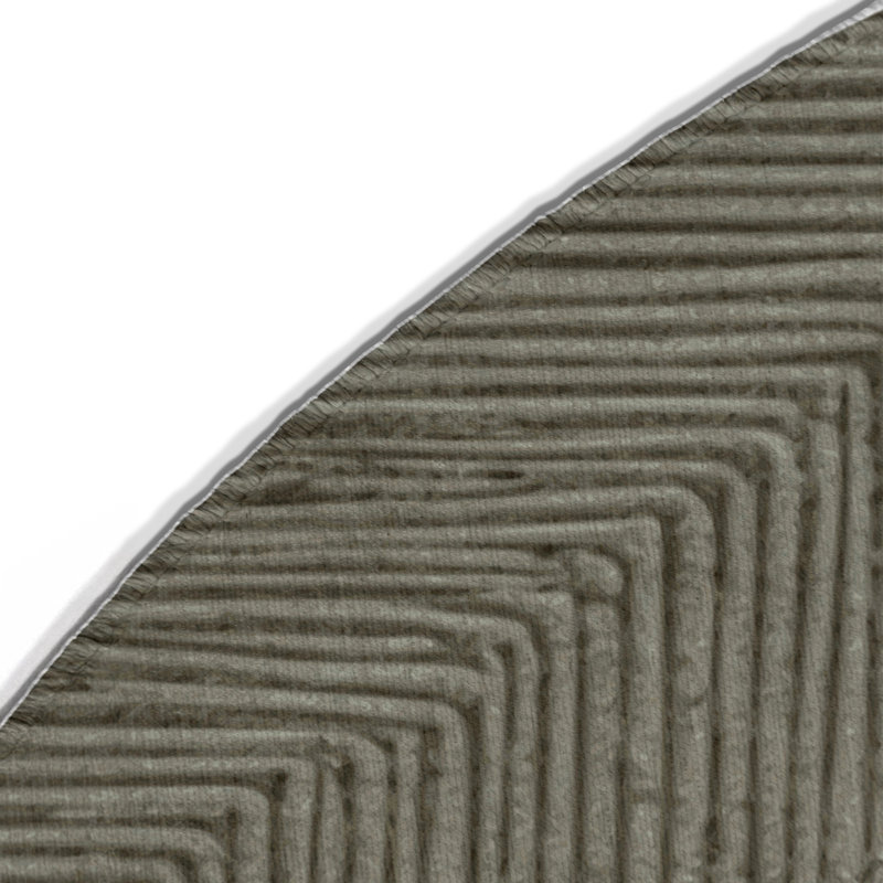 Abstract Gray Indoor and Outdoor Area Rug, Round 5'