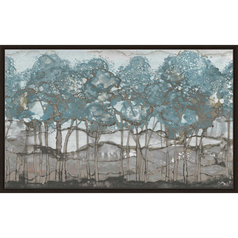 «Mute Watercolor Forest» par Elizabeth Medley, reproduction sur toile, H 27,5 po x l 43,5 po x P 2 po, Cadre espresso