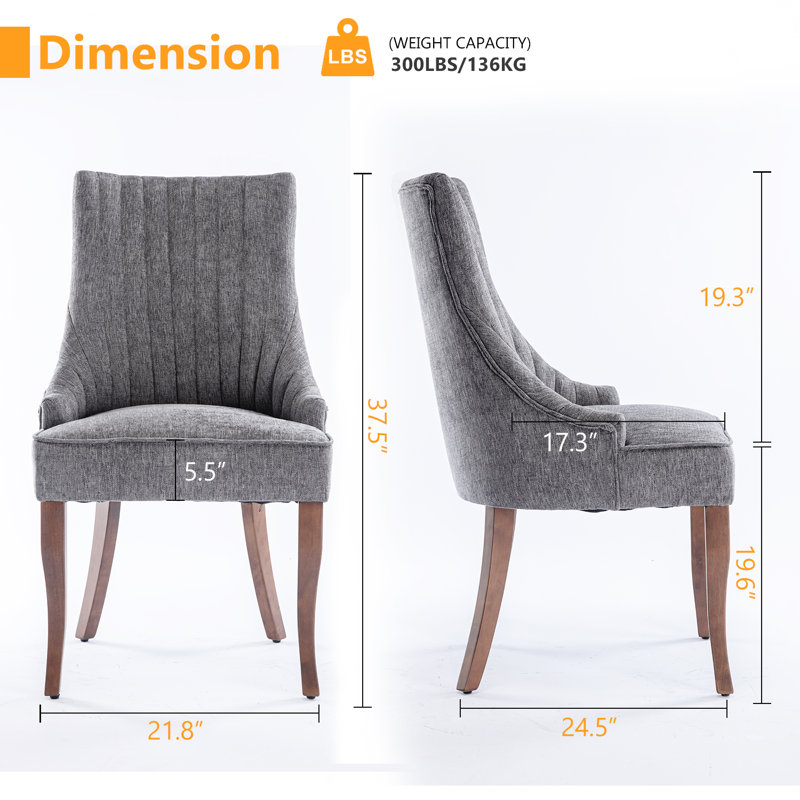Crossland Dining Chairs, Upholstered Accent Parsons Diner Chair for Kitchen, Gray