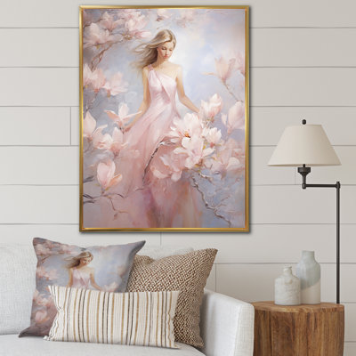 «White Pink Magnolias», impression romantique sur toile