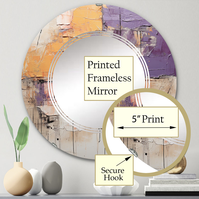 Bedourie - Miroir mural moderne rond, 24 po x 24 po