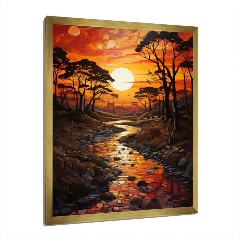 Bato Savannah Serenade africaine, H 20 po x l 12 po x P 1 po, Encadrement doré