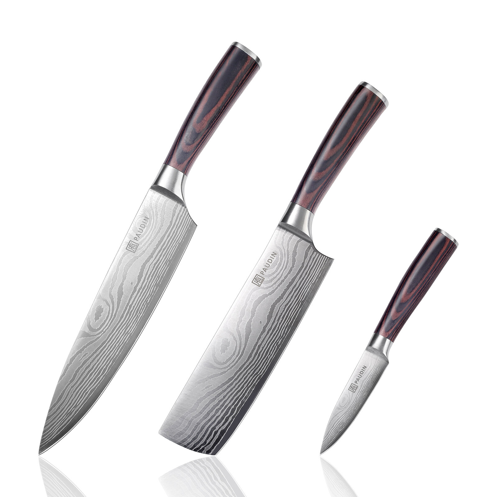 PAUDIN Steak Knives Set of 4, Ultra Sharp Steak Knives 5.25 Inch, High  Carbon Stainless Steel Serrated Steak Knife Set Pakkawood Handle, Kitchen