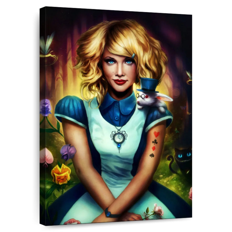 Alice au pays des merveilles, H 30 po x l 20 po