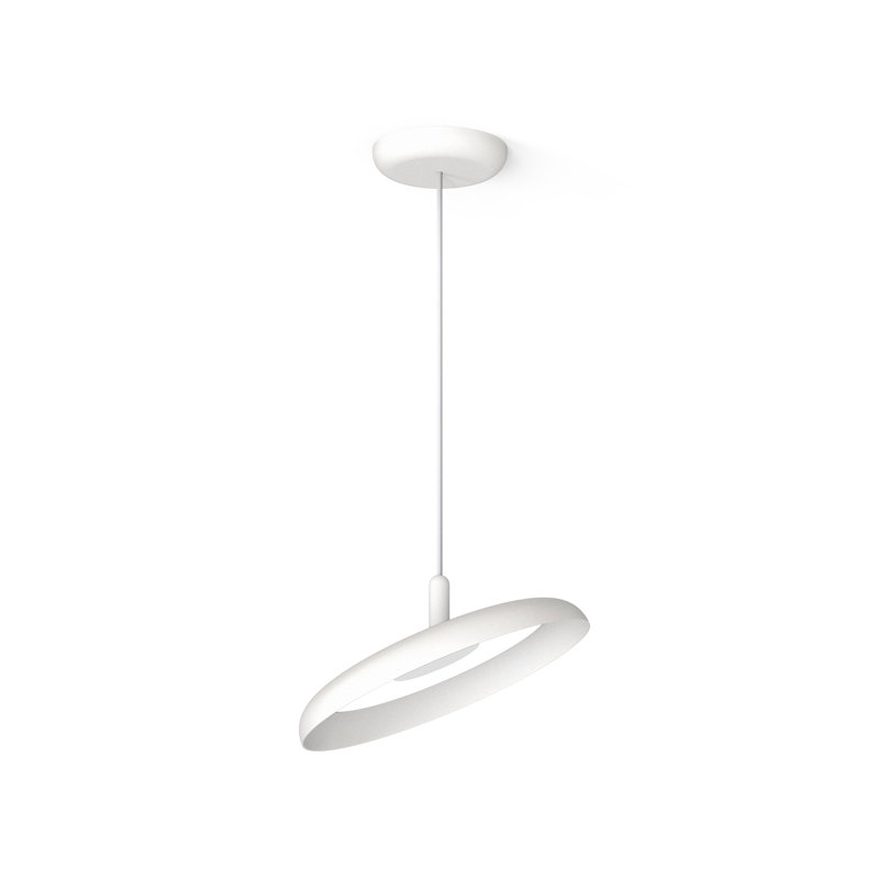 Nivél 1 - Light Single Dome Pendant, 120" H x 15" W x 15" D, Off White, White