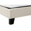 Lit, grand lit, tapissier, aspect lin beige, pieds en bois noir, transitionnel-1133044199