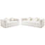 Canapé moderne sans os avec deux coussins décoratifs circulaires, tissu en polyester à poils longs texturé litchi doux pour la peau-1691634653