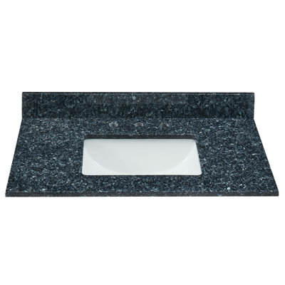 Plateau de meuble-lavabo simple en granite bleu 37 po avec lavabo