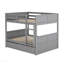 Lit superposé double au-dessus de double avec lit gigogne simple, gris-878902126