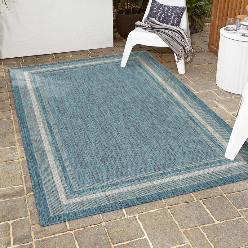 Tapis intérieur / extérieur Sevinc, Rectangle 8' x 11'4", Dark Teal