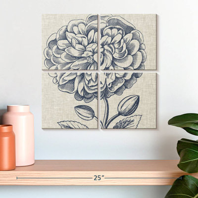 Harnek indigo floral sur lin III