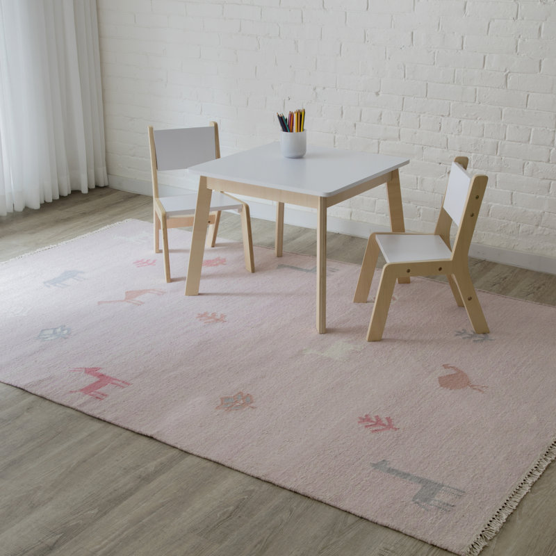 Thompson Wool Area Rug in Pink, Rectangle 7'6" X 9'6"