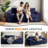 Boneless 3 Seater Beige Couch For Living Room Boneless Couch With Tufted Cushion And Backrest Upholstered Floor Sofa-549739901