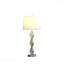Lampe de table - lumière géométrique moderne, accent de verre texturé ambré, finition or brossé-479443030